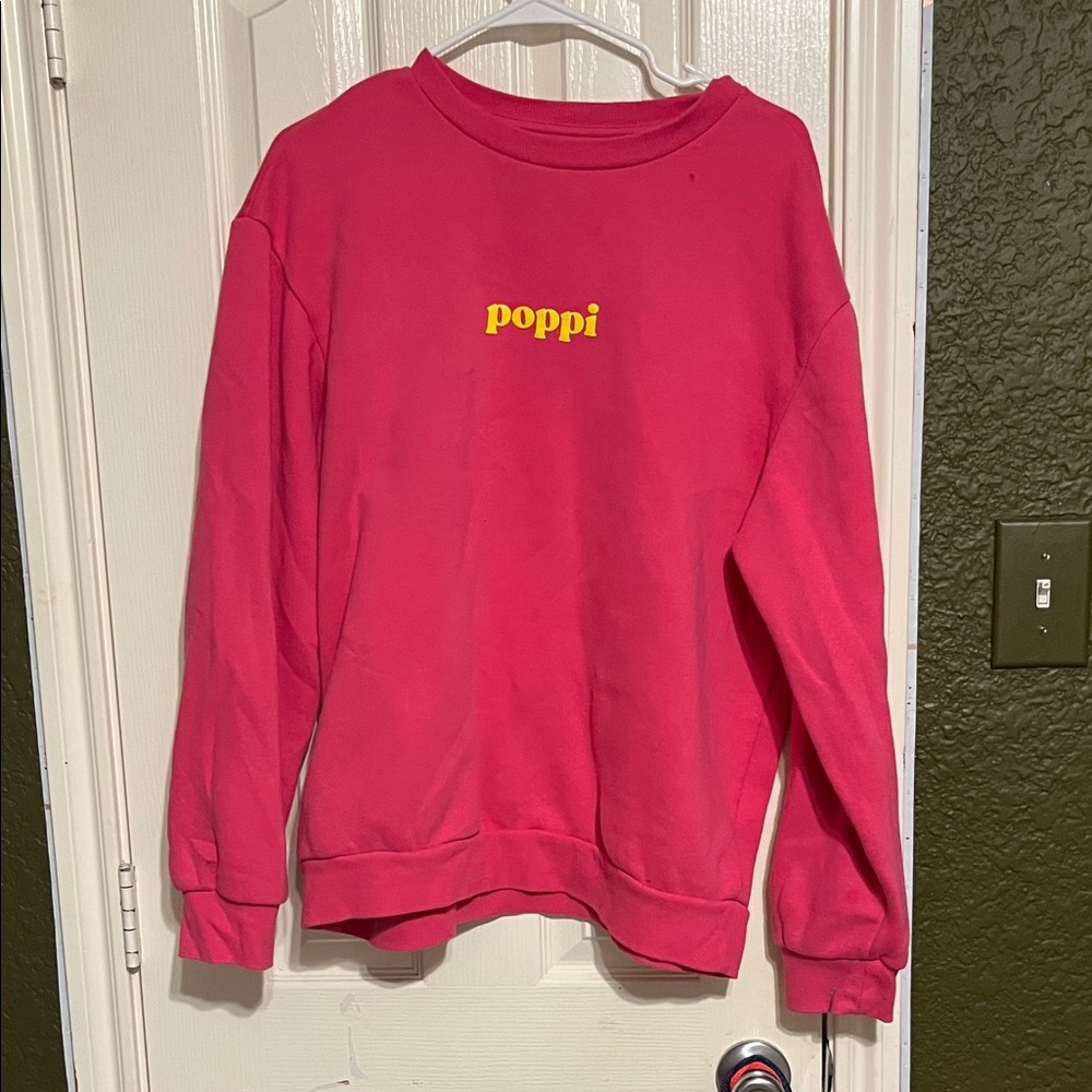 Poppi Women's Fuchsia Crew Neck Sweater Hot Pink Limited Edition